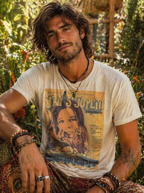 Janis Joplin Vintage-Style Concert Poster Tee – Graphic Band T-Shirt